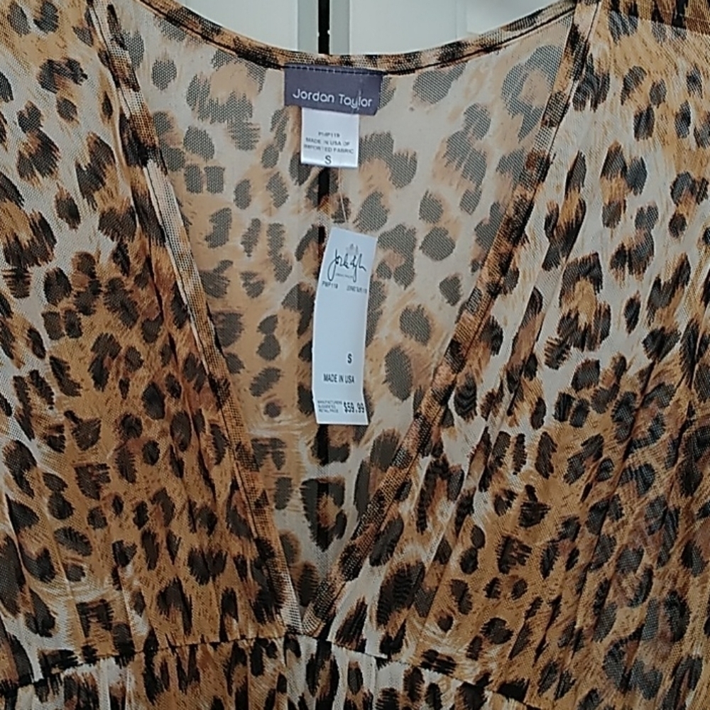 Jordan Taylor Leopard Print Empire Waist Coverup S - Picture 4 of 12
